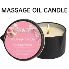 Scented Geranium Massage Candle – Warm & Relaxing Body Oil (2oz)