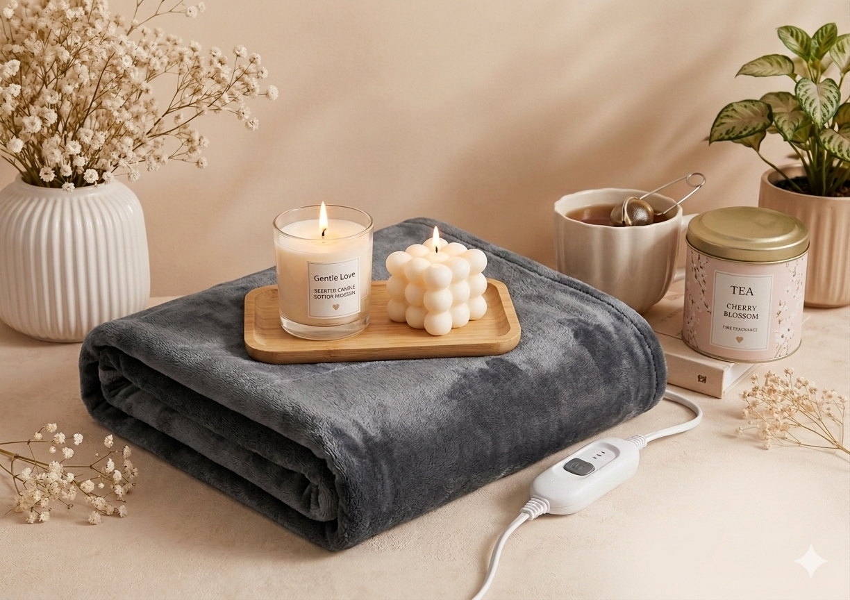 Soft Electric Heating Blanket – Premium Heated Throw (6 Heat Levels & Automatic Shut-Off)