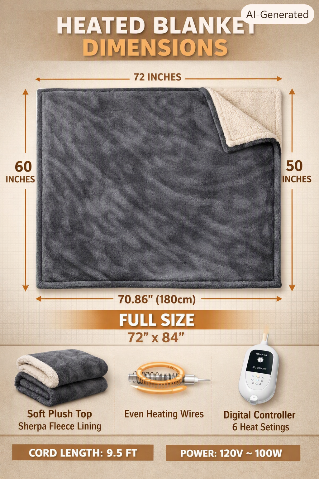 Soft Electric Heated Blanket