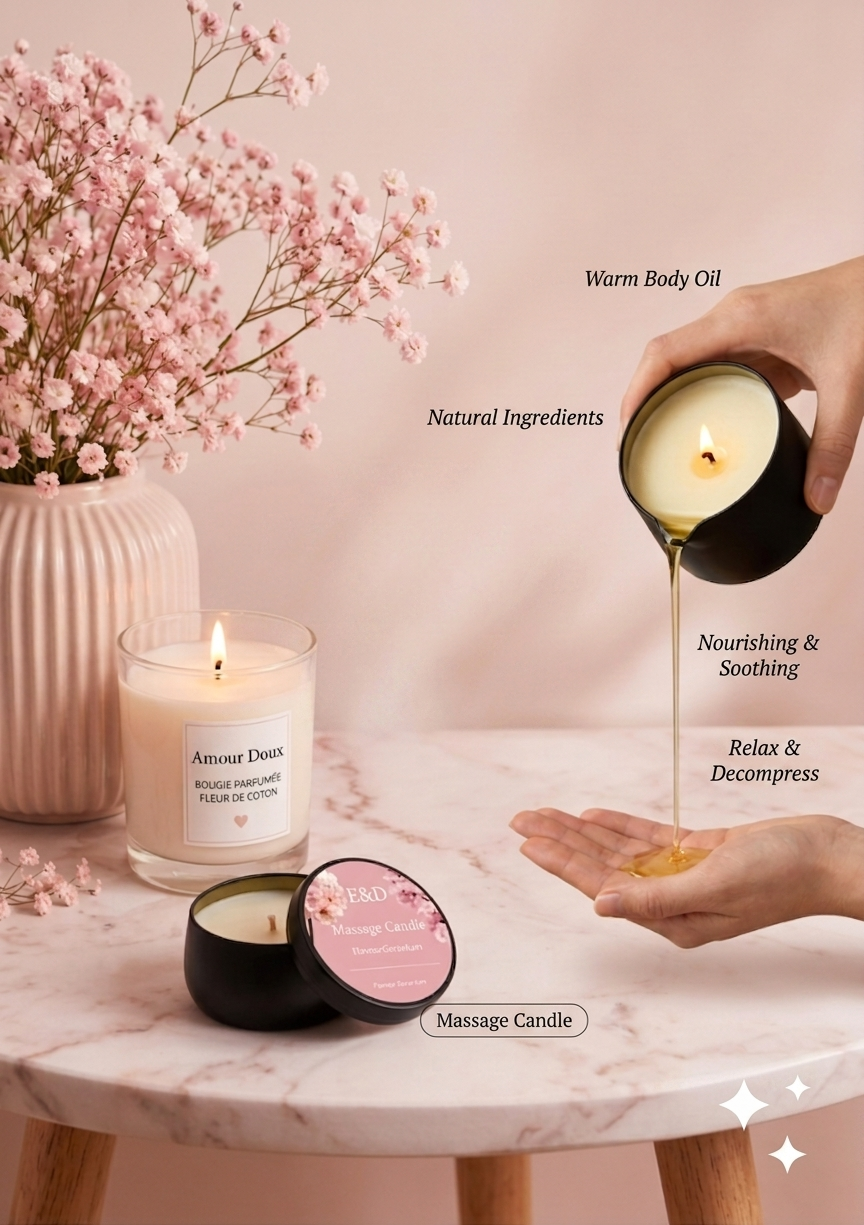 Scented Geranium Massage Candle – Warm & Relaxing Body Oil (2oz)