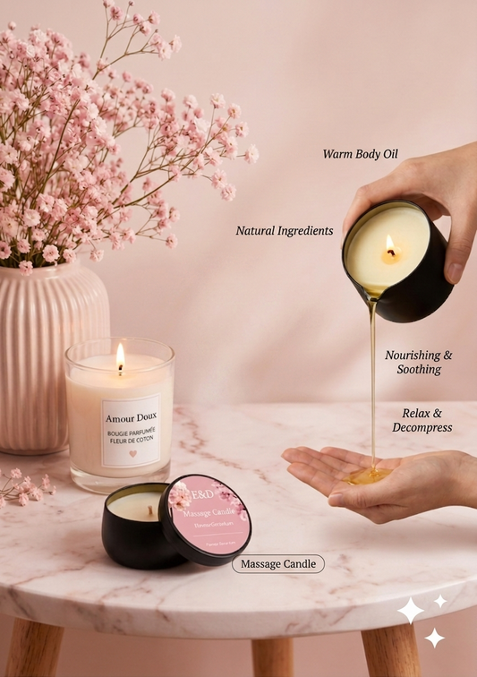 Scented Geranium Massage Candle – Warm & Relaxing Body Oil (2oz)