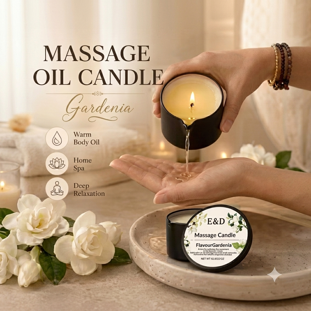Gardenia Massage Candle – Relaxation Elixir (2oz)