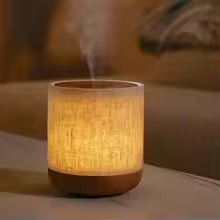 Fabric & Wood Essential Oil Diffuser – Mist & Light